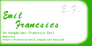 emil francsics business card